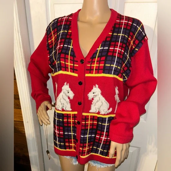 Y2K Vintage Terazzo red sweater - a classic piece for any season knitwear - Picture 2 of 6